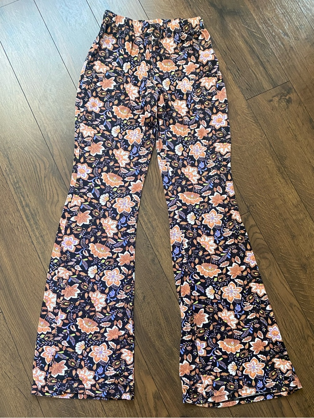 Billabong Black Floral Wide-Leg Pants